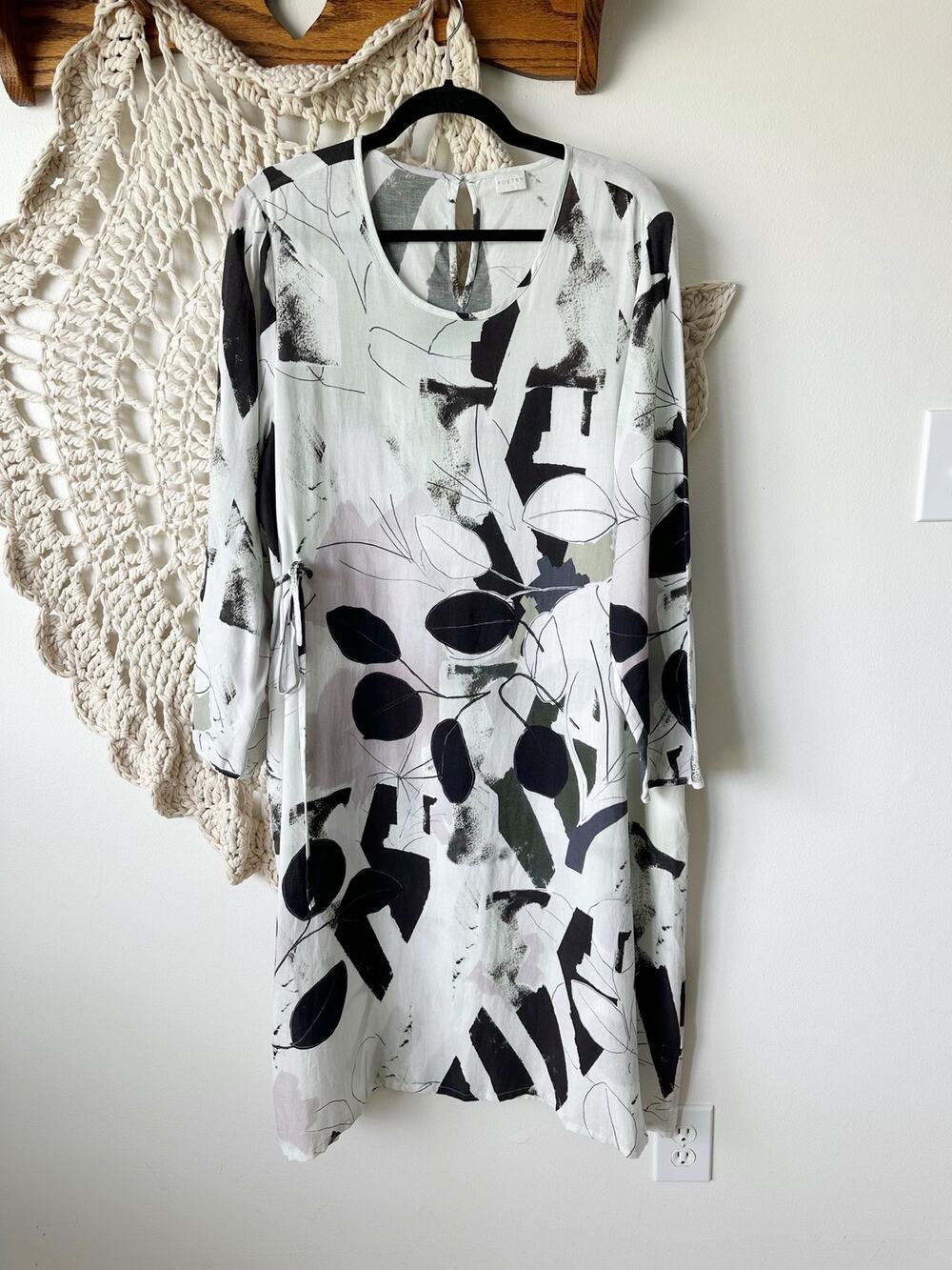 Poetry Art To Wear Botanical Print Midi Dress Lyocell Size 16
